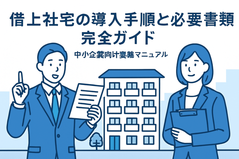 借上社宅の導入手順と必要書類完全ガイド|中小企業向け実務マニュアル